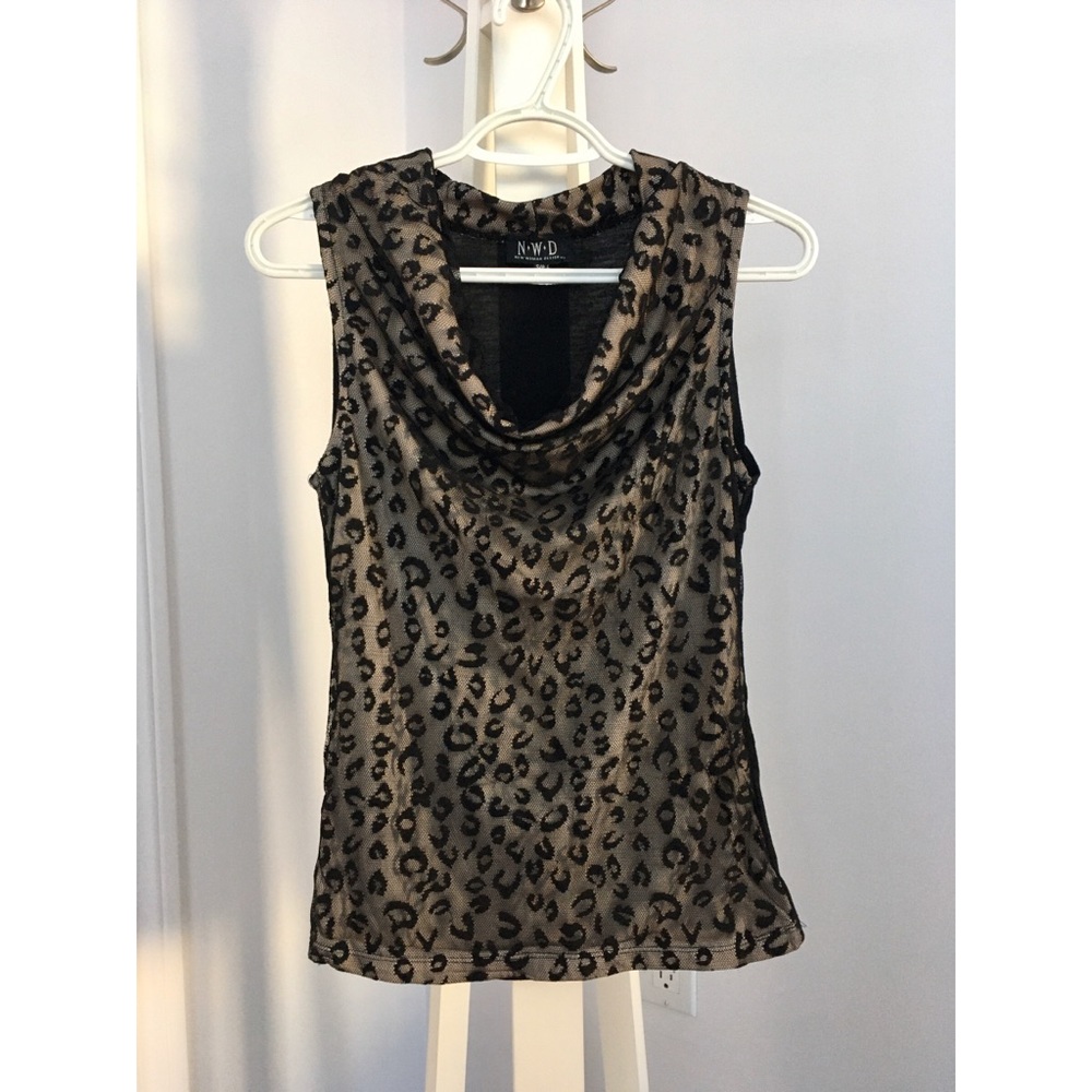 Sheers/leopard print tank top - Size Small